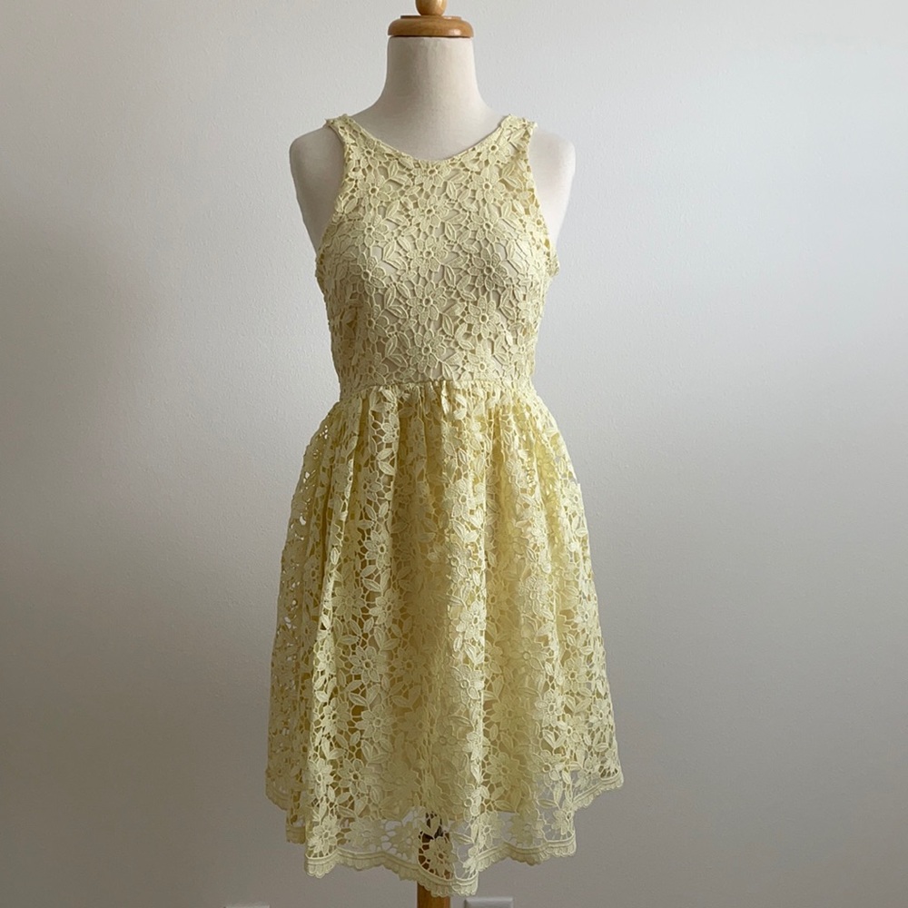 Zara yellow lace dress